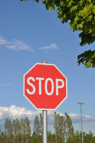 クローズ アップの一時停止の標識 — ストック写真