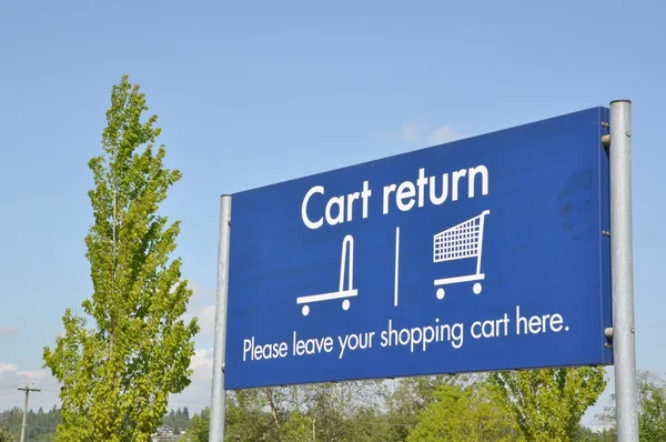 Reture shopping cart tecken — Stockfoto