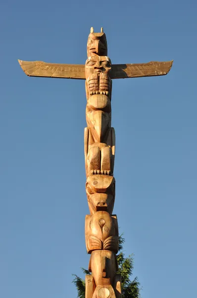 Totem shaped in Stanley park, BC Canada — Stock Photo, Image