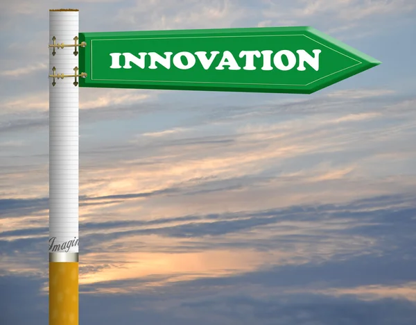 Innovation cigarette road sign — Stock Photo, Image