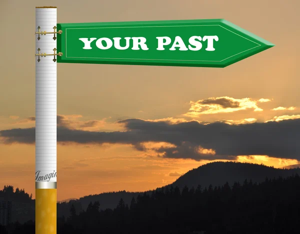 Uw laatste sigaret verkeersbord — Stockfoto
