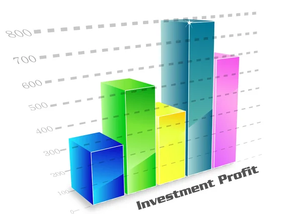 Investment profit column chart — Stock Photo, Image