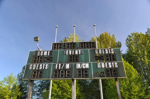 Score board at football stadium — Stock Photo, Image