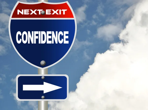 Confidence road sign — Stock Photo, Image