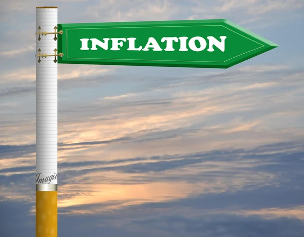 Inflatie sigaret verkeersbord — Stockfoto