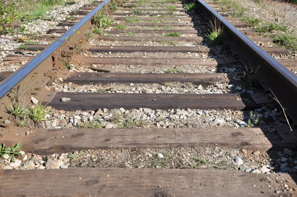 Makro järnvägen spår — Stockfoto