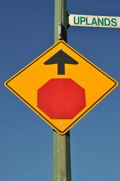 Remind ahead stop sign — Stock Photo, Image