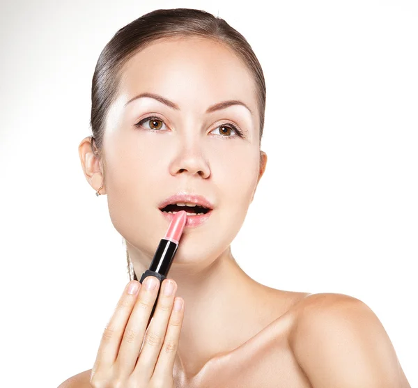 Beautiful girl lipstick — Stock Photo, Image