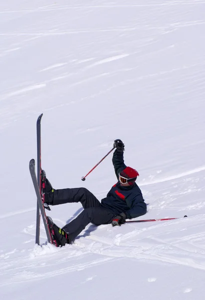 De eerste dag van skiën — Stockfoto