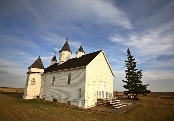 Chiesa ortodossa di Santa Maria nella scenografica Saskatchewan — Foto Stock