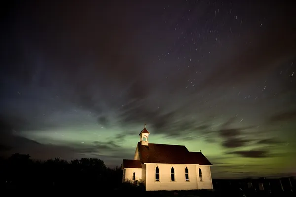 País Igreja Noite Fotografia — Fotografia de Stock