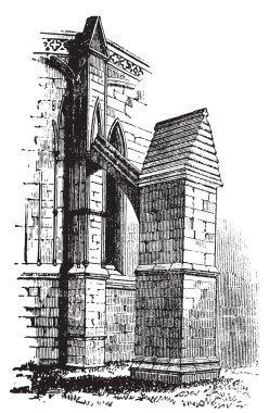 lincoln cathedral bölüm, İngiltere'ye payandanın arch. eski engravi