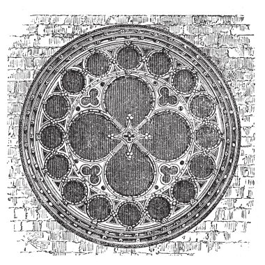 Dean's eye rose window in the North Transept of Lincoln Cathedra clipart