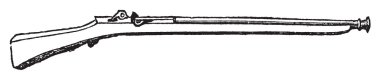 Arquebus ancient firearm old engraving clipart