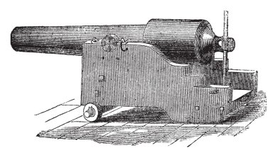 Parrott rifle or Parrott cannon vintage engraving. clipart