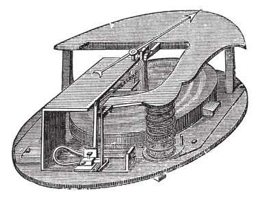 Aneroid Barometer vintage engraving clipart