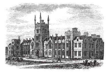 Queen's University in Belfast,Ireland, vintage engraving from th clipart