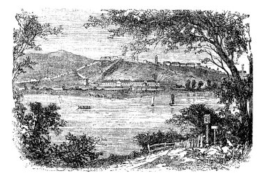 Belgrade, in Serbia vintage engraving clipart