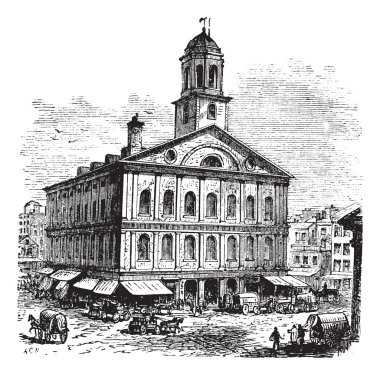 Faneuil Hall or The Cradle of Liberty, Boston, Massachusetts, US clipart