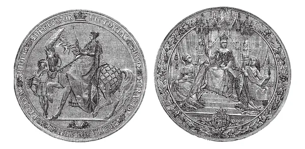 Большая печать Англии от королевы Виктории . — стоковый вектор