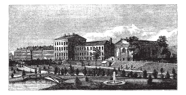 Académie navale des États-Unis à Annapolis, Maryland, États-Unis, vintage — Image vectorielle