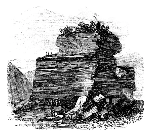 Odkryty anthracity kamieniołomu na szczycie wzgórza, na górze mauch chunk, — Wektor stockowy