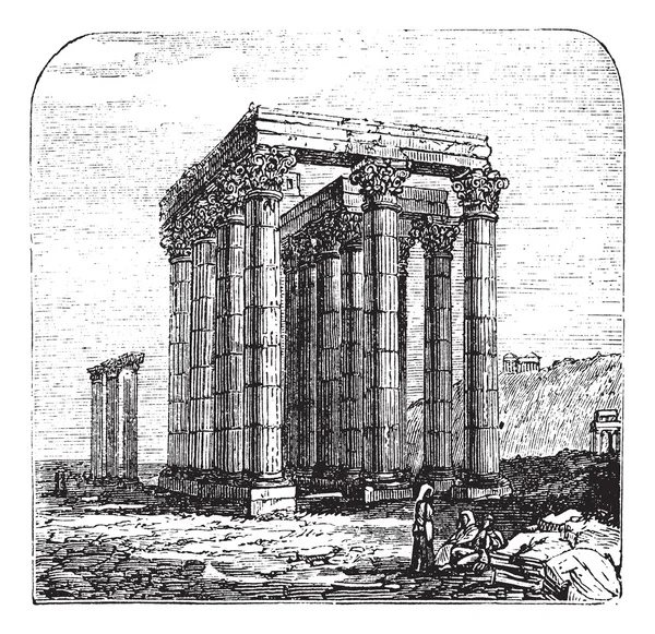 Der Tempel der olympischen Zeus oder Säulen der olympischen Zeus, gr — Stockvektor