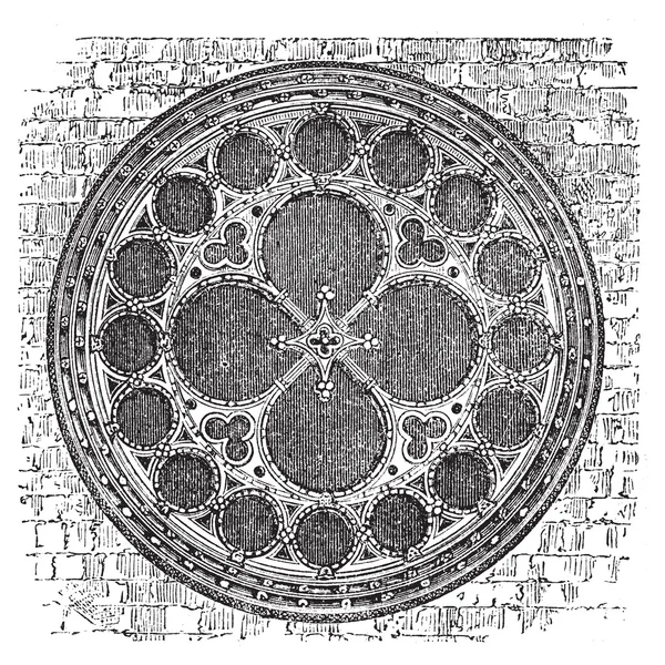 Dekan'ın göz Lincoln Cathedra Kuzey Transept penceresinde gül — Stok Vektör