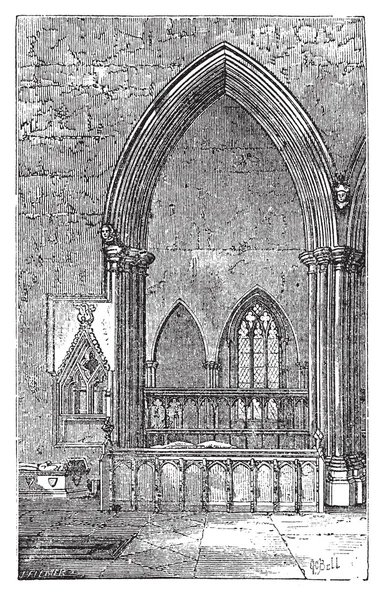 在多尔切斯特修道院中多切斯特的 tham decoracted 哥特式拱门 — 图库矢量图片