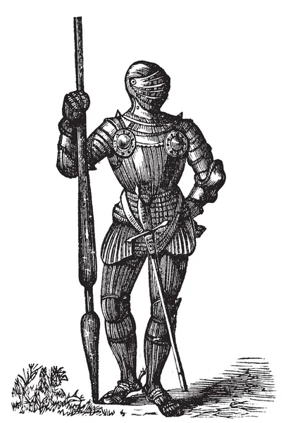 Armure Henri VII, roi d'Angleterre, gravure ancienne — Image vectorielle