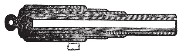 Whithworth pistool sectie of whirtworth geweer sectie oude gravure — Stockvector