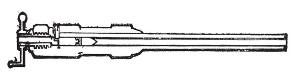 Querschnitt armstarke Breech-Ladung alte Gravur. — Stockvektor