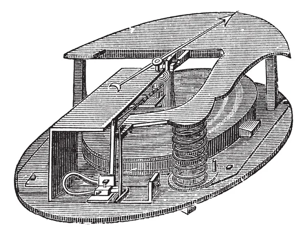 Анероидная барометровая винтажная гравировка — стоковый вектор