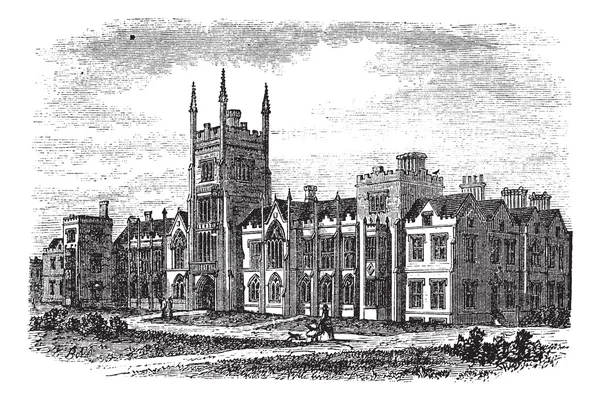 Queen's University à Belfast, Irlande, gravure vintage de th — Image vectorielle