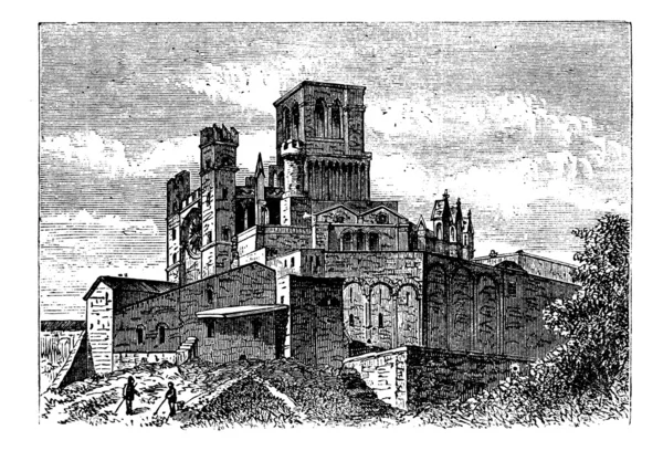 Bezier-kathedraal of kathedraal van saint-nazaire, beziers, Frankrijk, vi — Stockvector