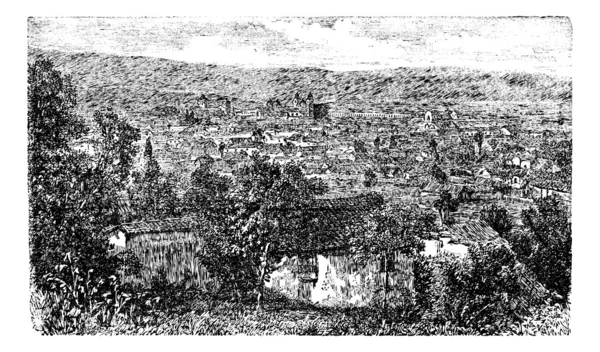 Bogota hoofdstad van colombia, vintage gravure in de jaren 1890 — Stockvector