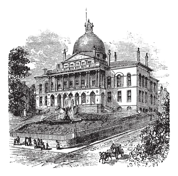 州議会議事堂やマサチューセッツ州議事堂または新しい州の家, — ストックベクタ