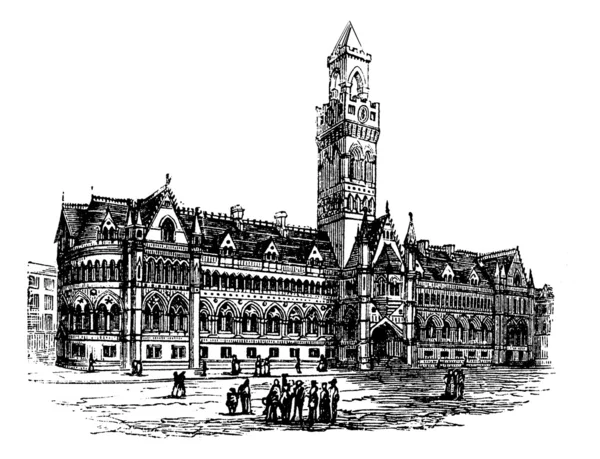 Bradford city hall, bradford, west yorkshire, İngiltere, vi — Stok Vektör