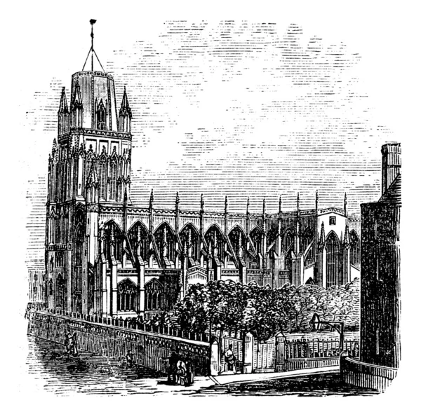 Saint mary redcliffe - anglikán egyház Bristolban, Angliában (egység — Stock Vector