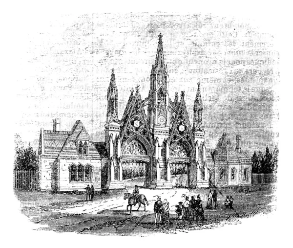 L'entrée du cimetière GreenWood à Brooklyn, États-Unis. V — Image vectorielle