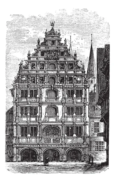 El Gewandhaus de Brunswick, o Braunschweig, Baja Sajonia, Germen — Archivo Imágenes Vectoriales