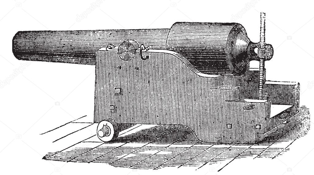 Parrott rifle or Parrott cannon vintage engraving.