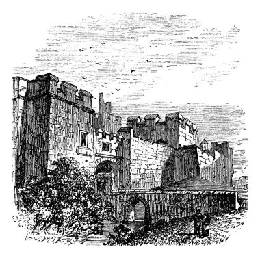 Entrance of the castle Carlisle, in Carlisle, county of Cumbria, clipart