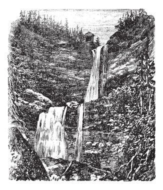 Catskill or Kaaterskill Falls vintage engraving clipart