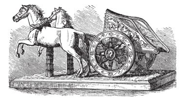 Roman Chariot vintage engraving clipart