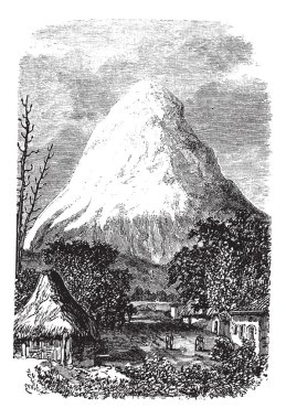 Chimborazo Volcano in Ecuador, during the 1890s clipart