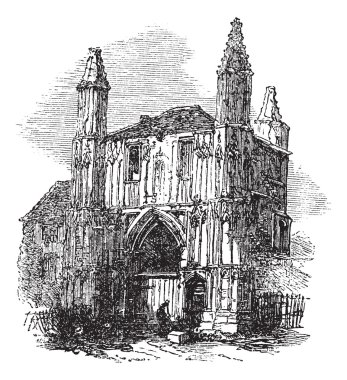 Colchester abbey, essex, İngiltere, antika gravür