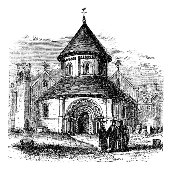 Kilise kutsal sepulchre, cambridge, İngiltere, vintage — Stok Vektör