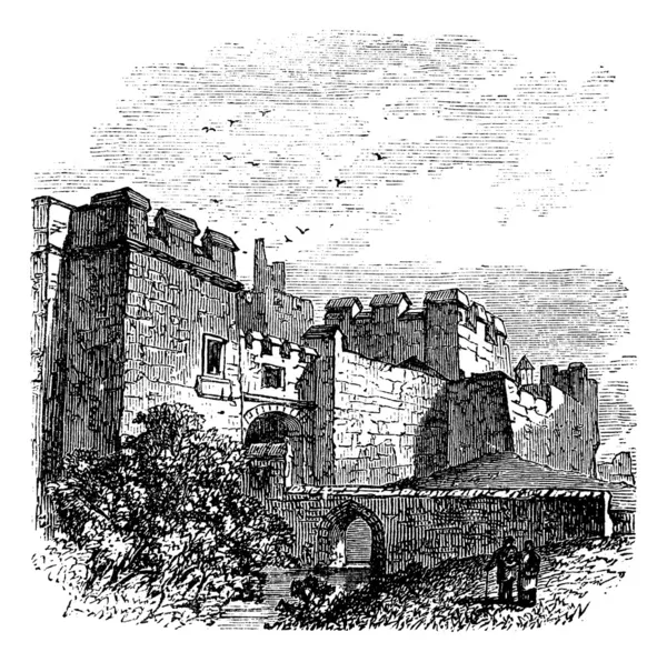 Entrance of the castle Carlisle, in Carlisle, county of Cumbria, — Stock Vector