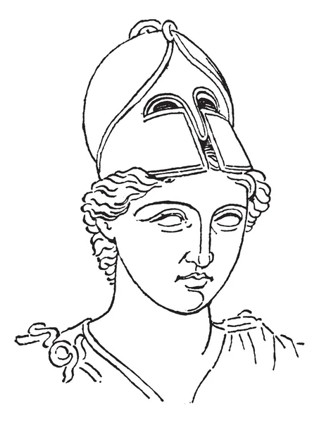 Griekse centurion borstel helm of galea vintage gravure — Stockvector